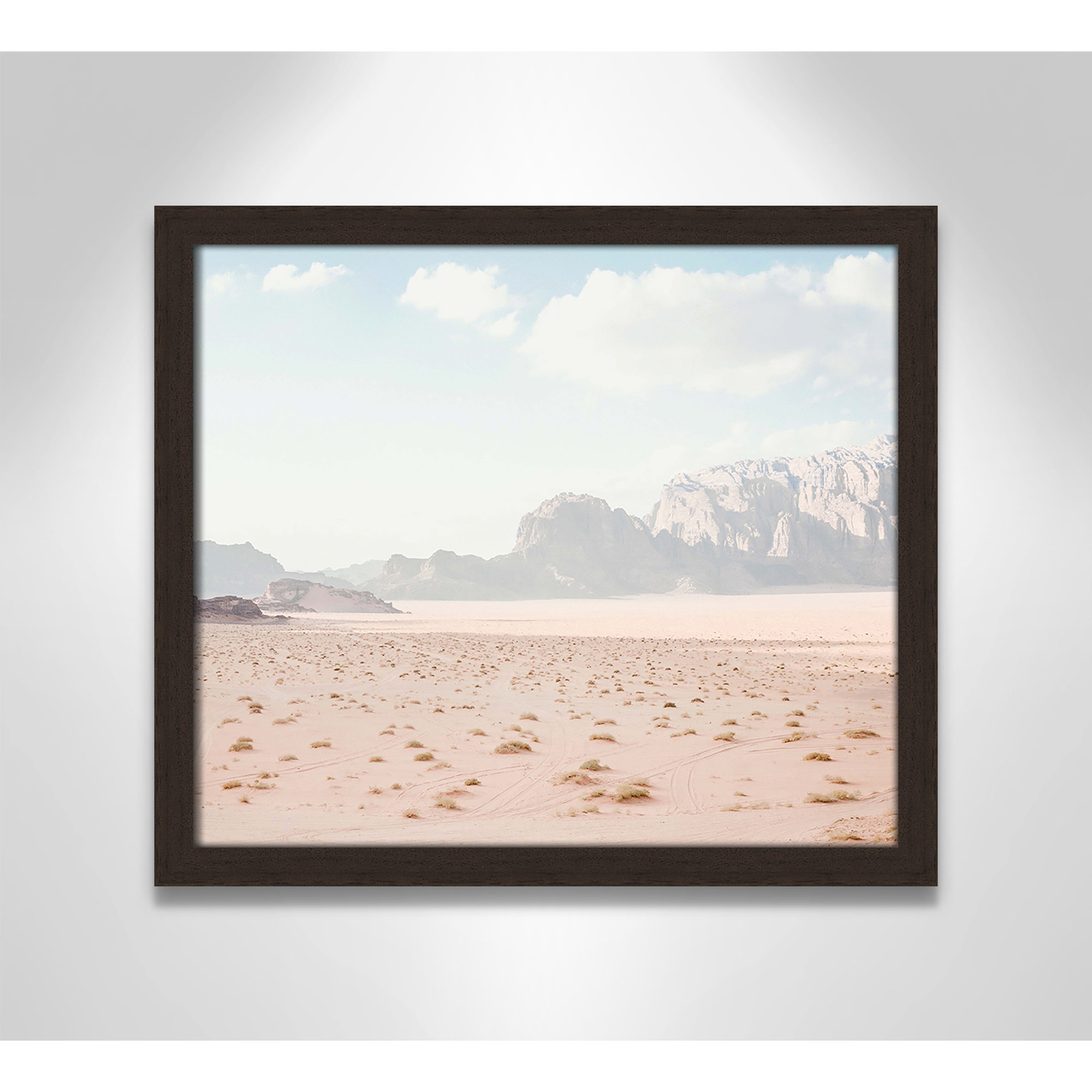 Tire Tracks by Leah Straatsma, 15" W x 13" H, Open Grain Walnut Framed