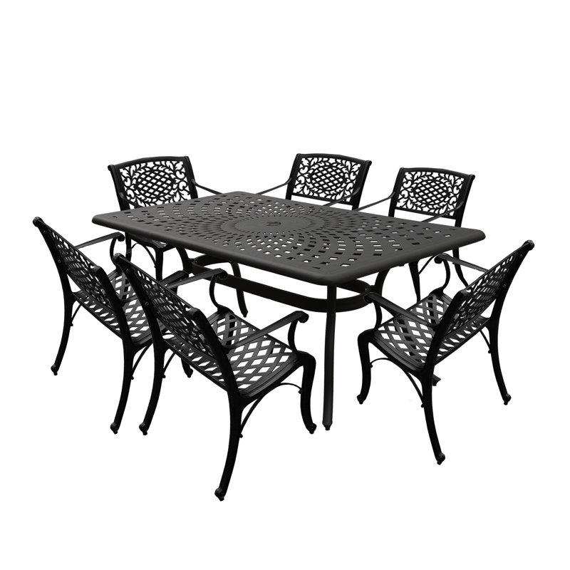 Noaim 6 - Person Patio Dining Set with Rectangular Table