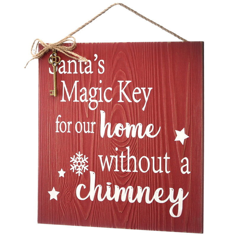 10" Santa’S Key Door Sign