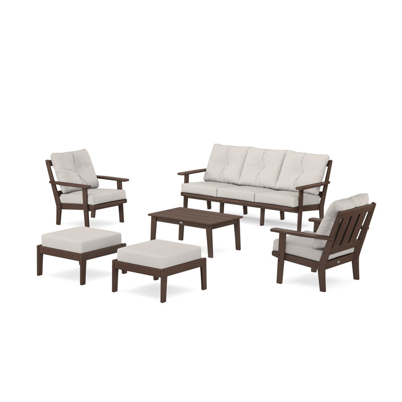 Oxford 6-Piece Lounge Sofa Set, Sand, Ash Charcoal