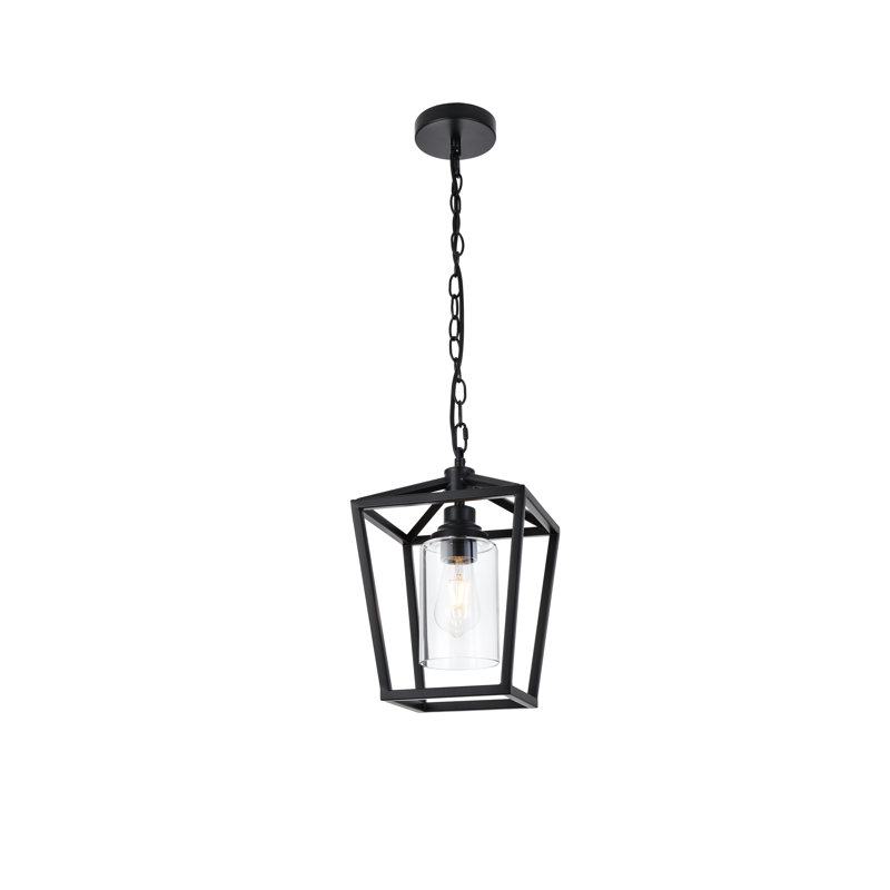 Luminaire suspendu lanterne noir mat à 1 lumière Nauris
