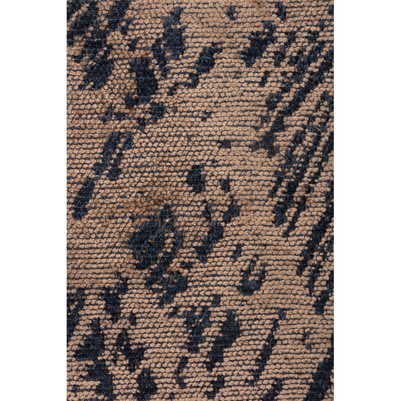Tan/Black Abstract Luxury Area Rug, Rectangle 7'10" x 11'2"