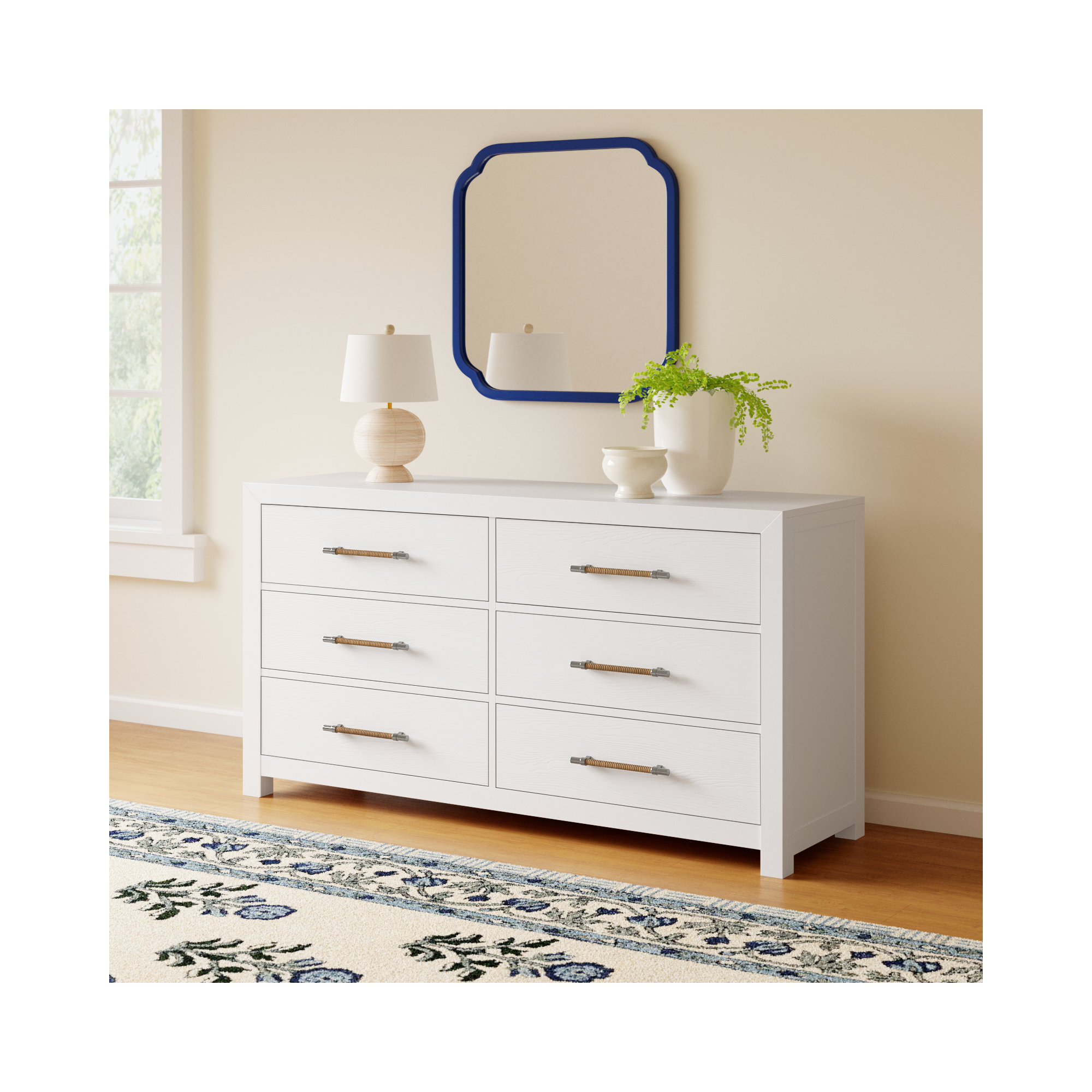Lana 6 - Drawer Dresser, White
