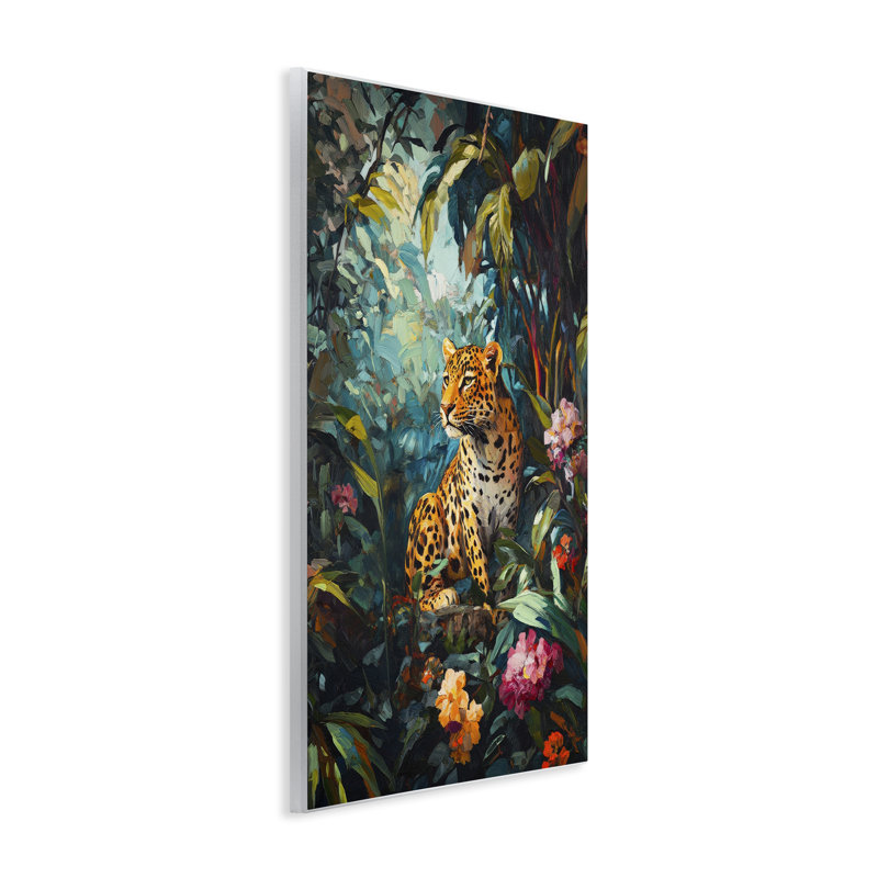 Plaque murale Wild Side Jungle Cheetah, design par Petal Prints Design, H 15 po x l 10 po