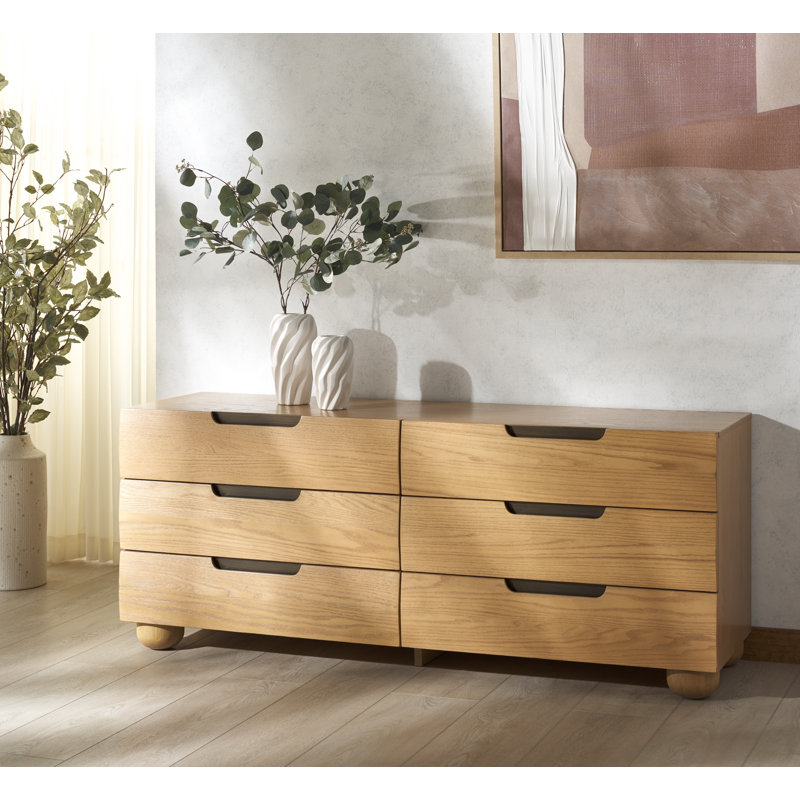 Ernest Beethoven Wood 6 Drawer Dresser, Natural