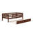 Rustic Wooden Daybed With Underbed Trundle And Protective Fence-Style Guardrails-541746099