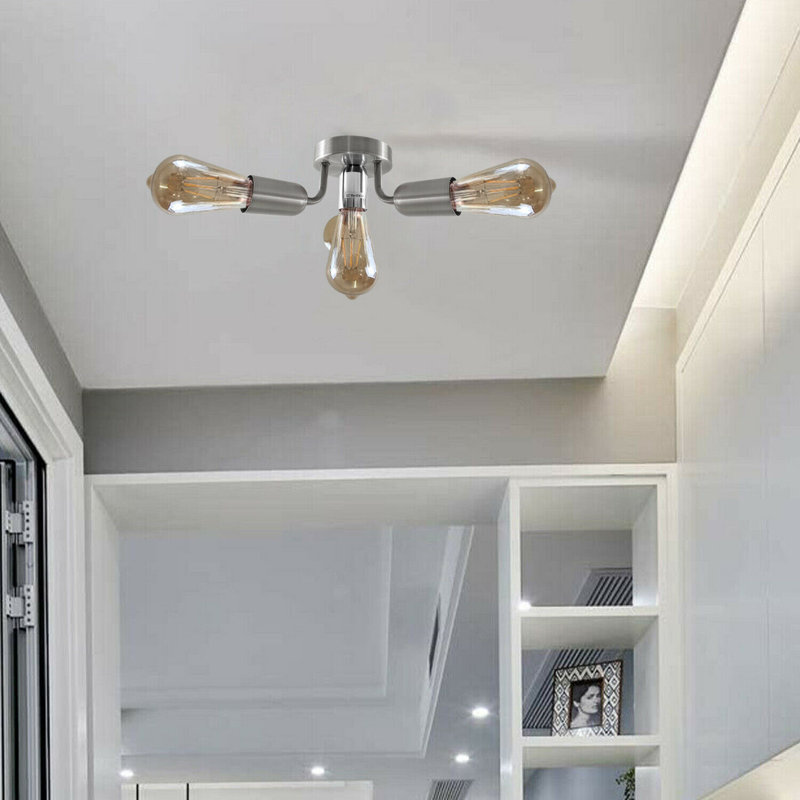 Neravetla Flush Mount, Satin Nickel, No