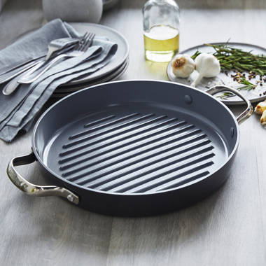 Lodge 8SGP 10.5 inch Square Cast Iron W/ Grill Bars Skillet Pan
