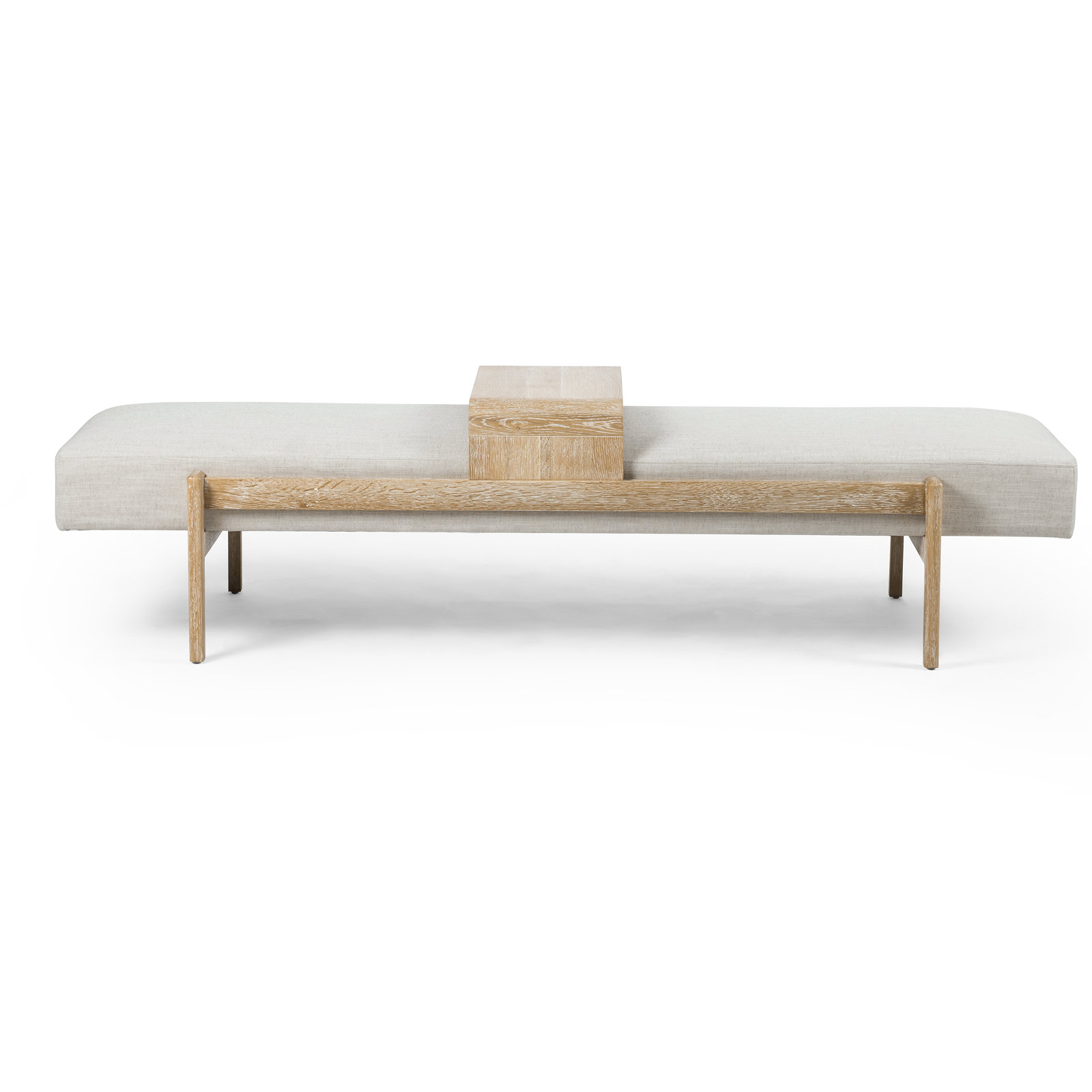 Romina Bench, Savoy Parchment, Vintage White Wash Oak-