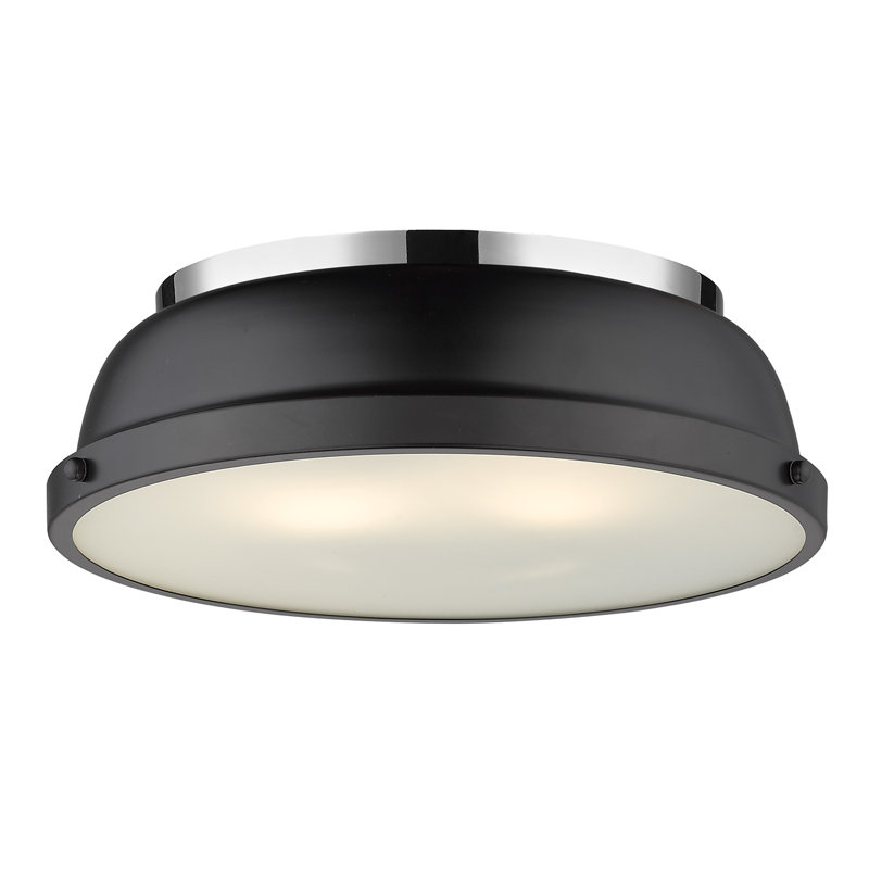Plafonnier encastré 2 lumières Calico, Noir mat, Chrome