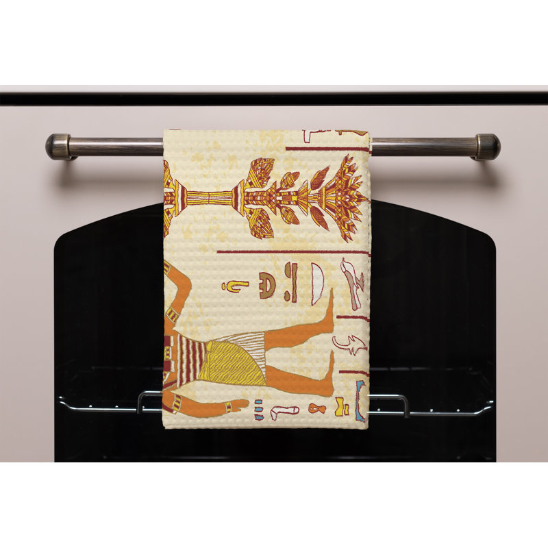 Cotton Waffle Tea Towel Kitchen Towel, Orange