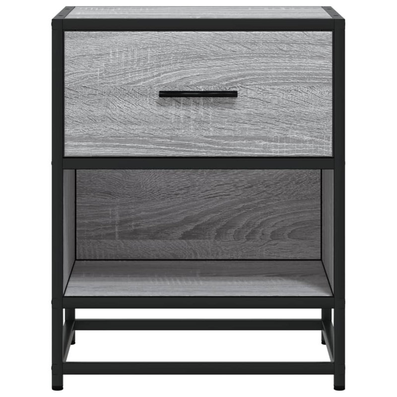 Amberle 40cm W Metal Bedside Table,  Grey Sonoma, 1