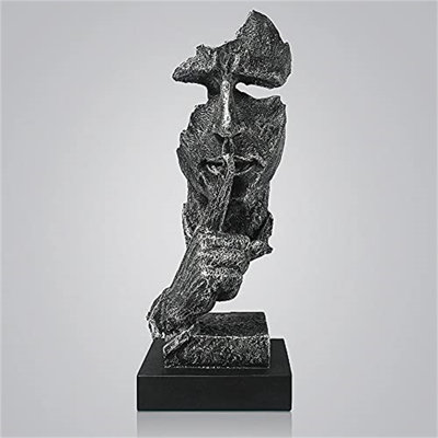Statue Of A Thinker-Silence Is Golden, Modern Decor,Creative Abstract Art,Resin Statue,Interior Decor