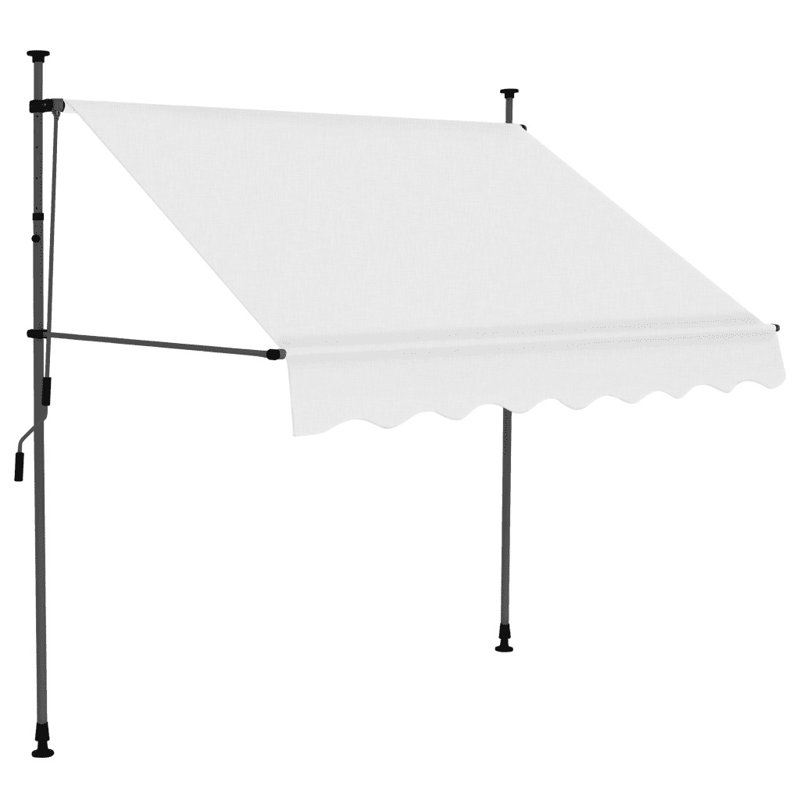 Dakota Fields 150cm W x 120cm D Polyester Cover Retractable Window Awning, White