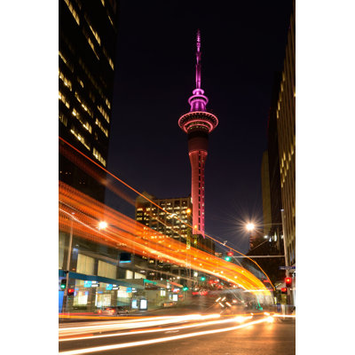 Auckland CBD At Dusk 1 Piece Wrapped Canvas Wall Art