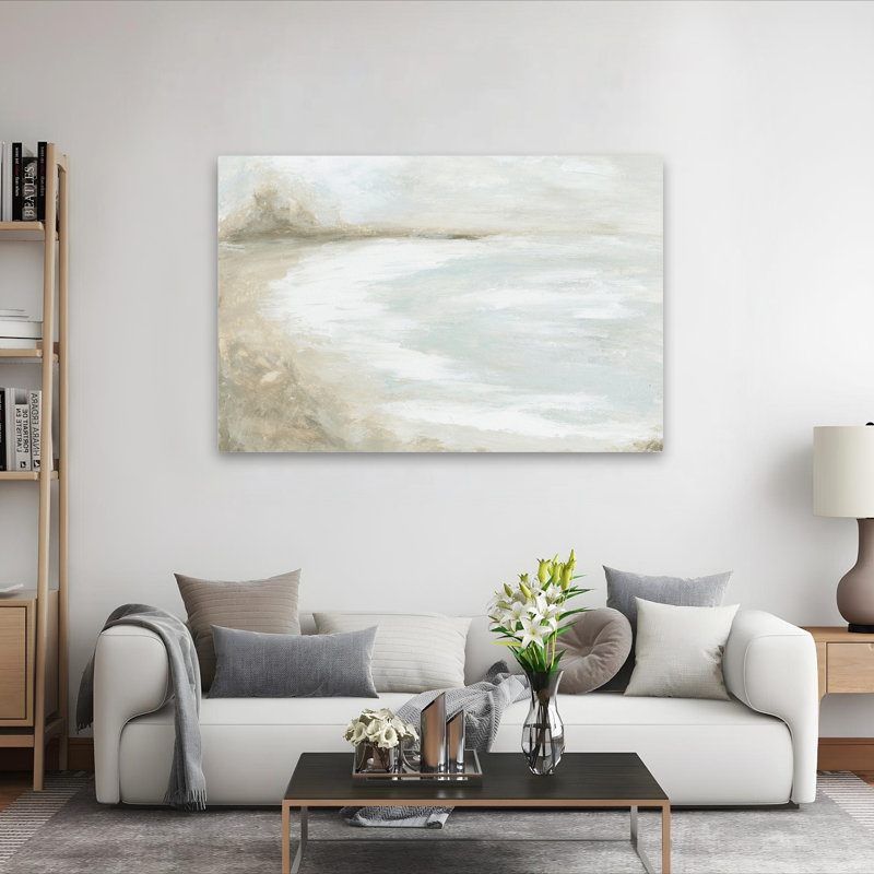 Brise - paysages côtiers, art blanc neutre, H 40 po x l 60 po