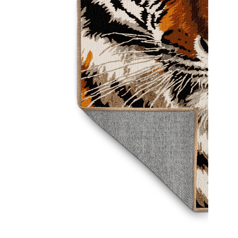 Washable Sumatran Tiger Big Cats Area Rug, Runner 2' x 5'