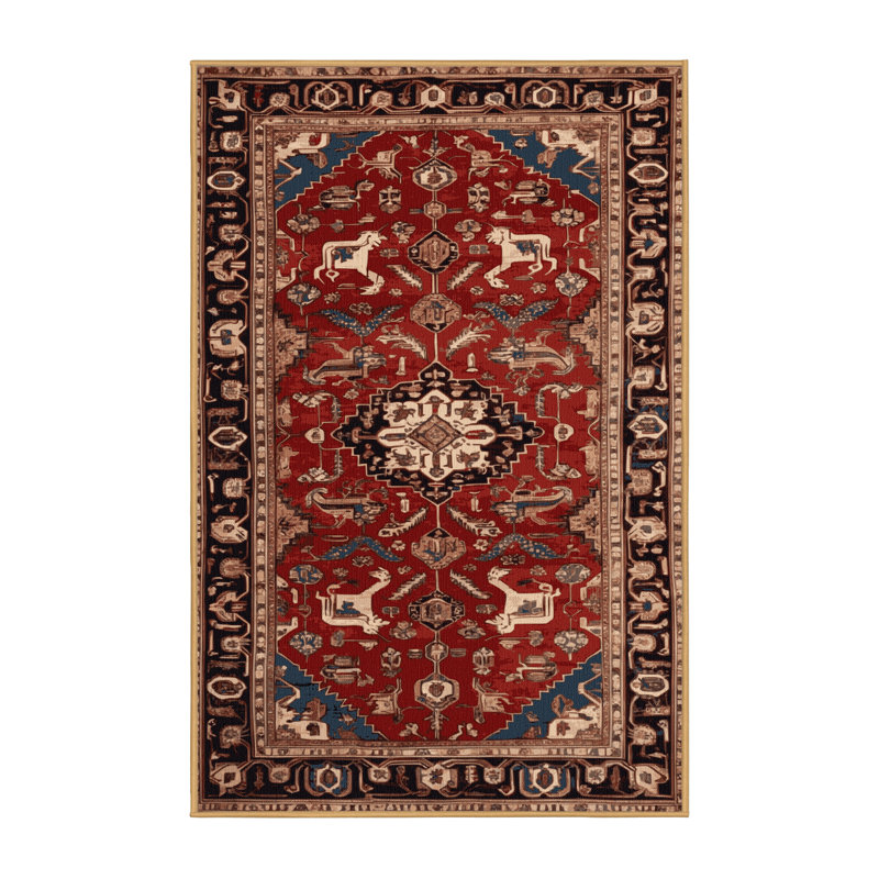 Tapis brun lavable à la machine, Rectangle 5 pi x 7 pi