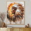 «Hartness Native American Warrior Energy Of Forest II» - art mural Warrior amérindien
