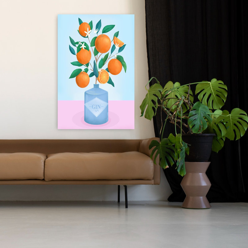 Oranges, art moderne et orange, H 48 po x l 32 po