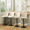 Tabouret de bar et de comptoir pivotant rembourré à hauteur réglable avec repose-pieds