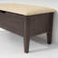 Banc Oslo en chêne blanc américain 35 po – Espresso, cuir beige