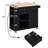 Kitchen Island With Electrical Socket & Drop Leaf. Black. Adjustable Shelves, Wine Storage. Convenient For Daily Use Connection Down Shelf, Side Storage, 5 Movement-1137555381