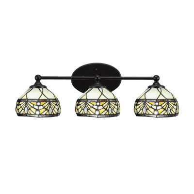 Barre d'éclairage de salle de bain Eddis avec verre d'art royal merlot de 7 po
