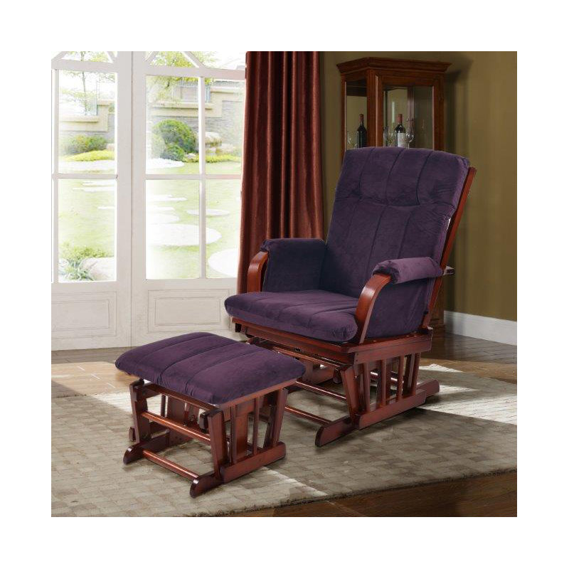 Fauteuil oscillant avec repose-pieds Dake, Cerisier