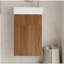 Meuble-lavabo flottant 16,5 po avec lavabo intégré en céramique et rangement - parfait pour les petites salles de bain
