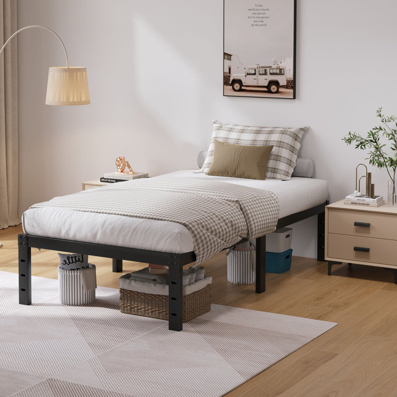 Structure de lit sans sommier robuste, Lit simple, 14"