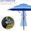 Élégant parasol bleu foncé pour patio avec manivelle, terrasse et cour arrière 9 pi 3 - Manivelle et inclinaison pour le marché extérieur Jardin, terrasse, pelouse