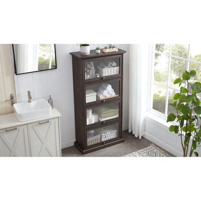 Stylish 4-Tier Glass Display Cabinet For Collectibles And Storage