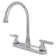 FlowCurve 8 in. Centerset 2-Handle Standard Kitchen Faucet with Side Sprayer in Polished Chrome
