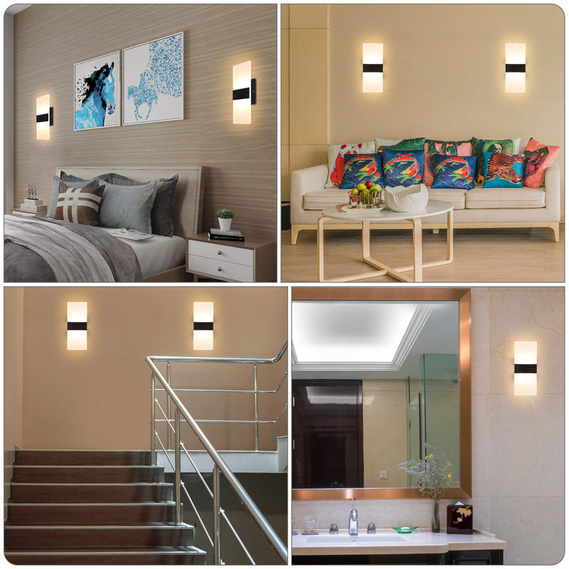 Applique murale moderne 12W à DEL avec lampe murale pour l'intérieur du salon