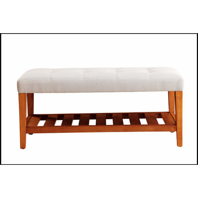 Charla Fabric & Oak Finish Bench With Versatile Storage, Perfect For Entryways And Living Rooms