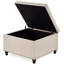 Grande table basse avec repose-pieds carré de 30 po avec pieds en bois et capitonnage avec garniture cloutée pour l'espace de vie-630433956
