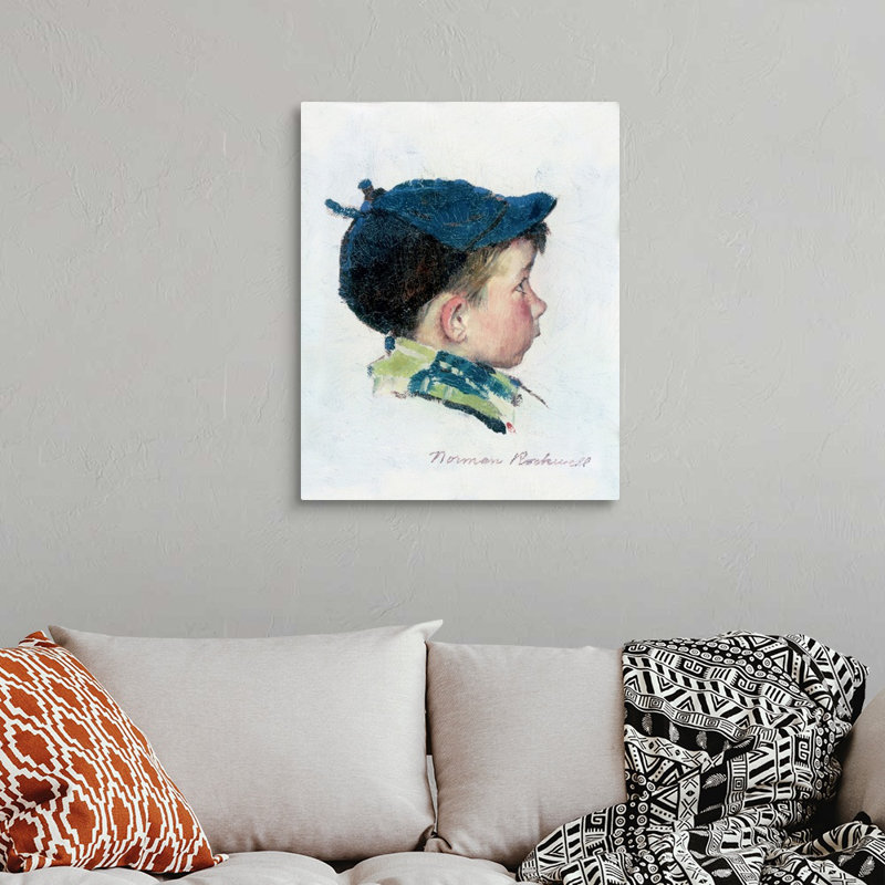 Portrait d'un garçon, art mural sur toile, H 30 po x l 24 po x P 1,25 po, Toile tendue