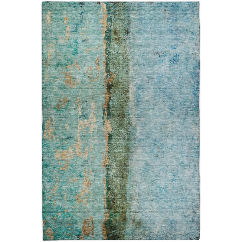 Tapis à poil long de qualité supérieure lavable à la machine ADS605, Blue, 10' x 14'