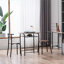 Table de salle à manger combinant deux éléments en MDF et métal, avec un design compact et un ensemble table de petit-déjeuner en acier