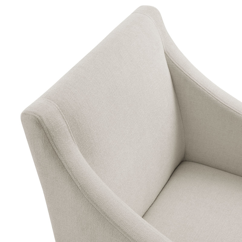 Fauteuil de salle à manger rembourré en tissu Alton, Sel noir