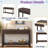 Modern Console Table With Striped Design, 2 Drawers And 2-tier Design-1612161037