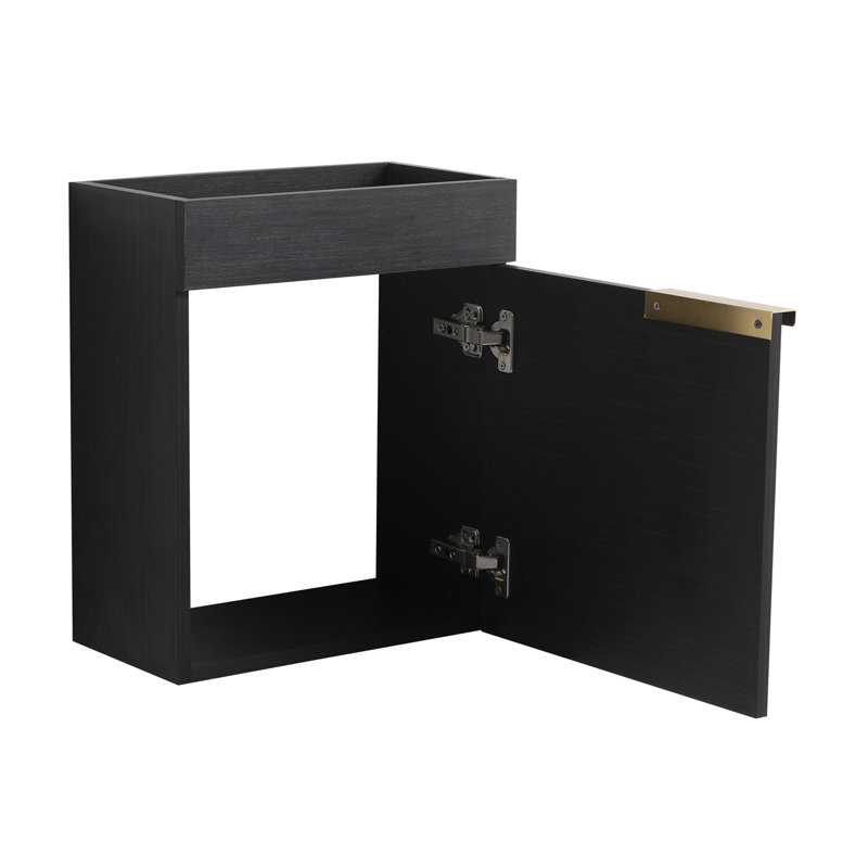 Meuble-lavabo à fermeture en douceur avec lavabo, Noir châtaignier