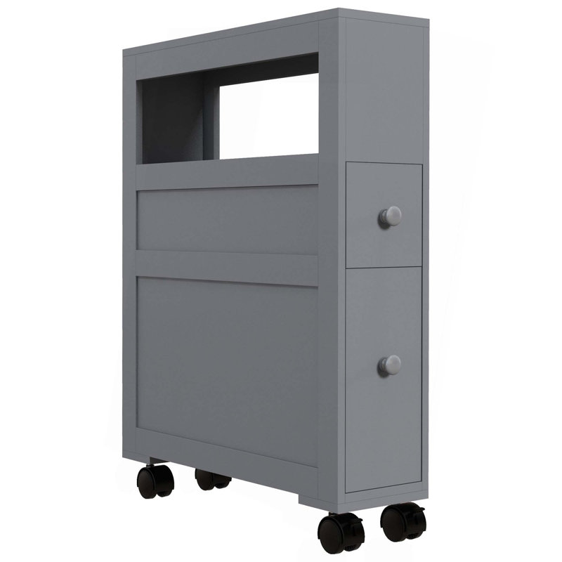 Armoire de rangement latérale en bois, Gris