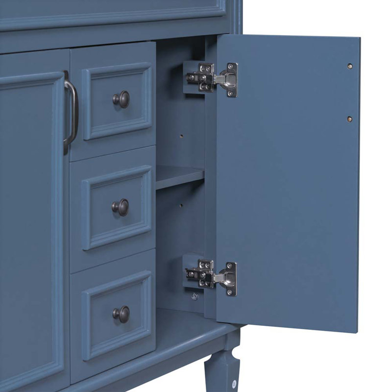 Meuble-lavabo simple 36,01 po avec plateau en résine Clellie, Bleu