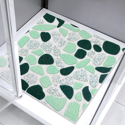 Square Shower Mat 24X24-Inch Anti-Slip Bathroom Mat Suitable For Indoor Shower, Loofah Bath Mat Suitable For The Elderly, Soft Texture Foot Massage Mat, Bathroom Floor Mat Suitable For Damp Areas, No Suction Cup, Quick-Drying