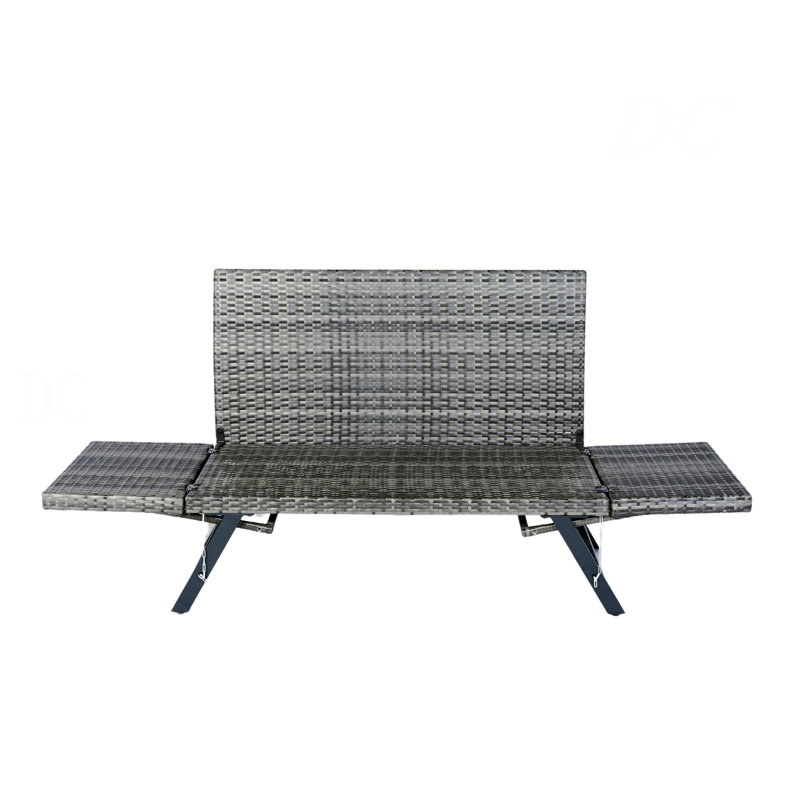 1 banc de côté pliable en osier de patio