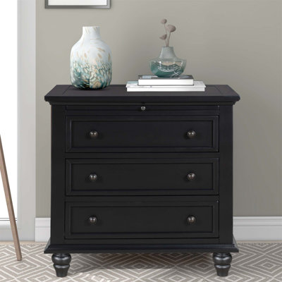 28'' Painted Nightstand With Pull-Out Tray, 3 Drawers, Minimalist Design For Bedroom And Living Room