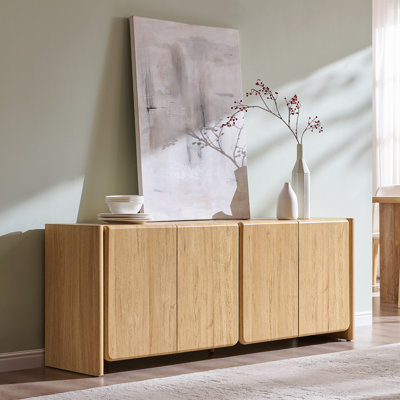 Bolanos Modern 65" Sideboard Rounded Storage Cabinet with 4 Doors and Adjustable Shelves