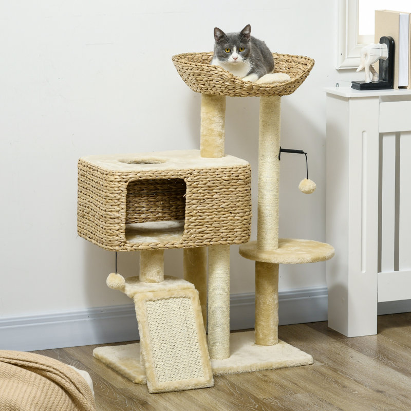 Arbre à chat pour chats d'intérieur, Beige, H 38,5 po x l 23,5 po x P 15,75 po